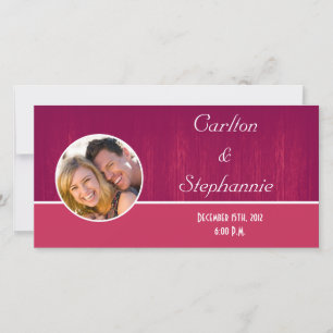 Pink/Pink Wood Grain Photo Announcement
