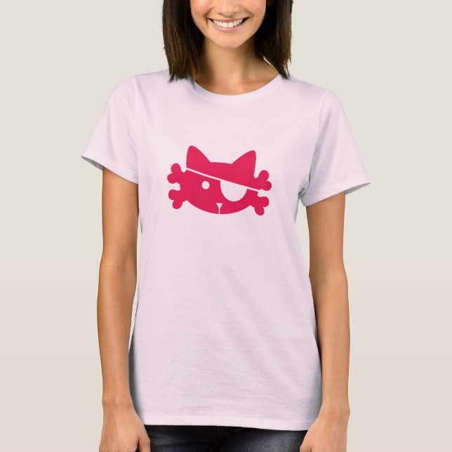 Pink Pirate Cat - Tee (Front)