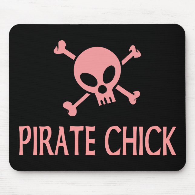 Pink Pirate Chick Mouse Pad (Front)