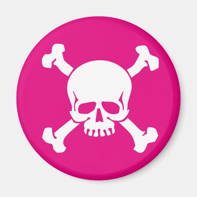 Pink Pirate, Cross and Bones Magnet (Front)