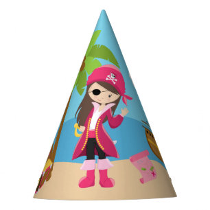 Pink Pirate Girl Birthday Party Party Hat
