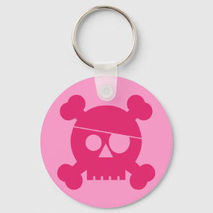 Pink Pirate Skull - Keychain
