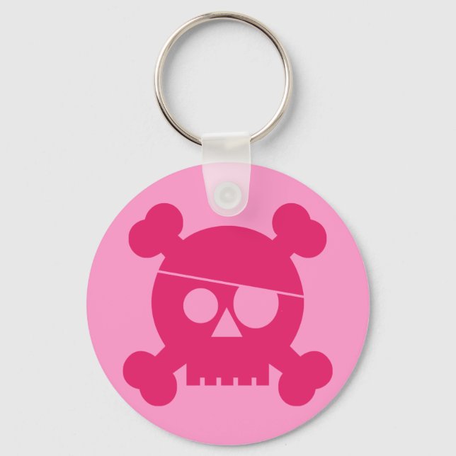 Pink Pirate Skull - Keychain (Front)