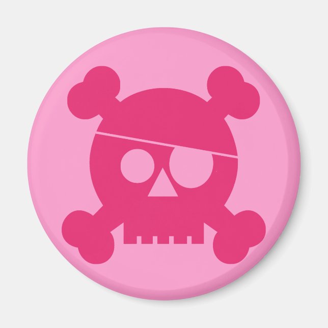 Pink Pirate Skull - Magnet (Front)