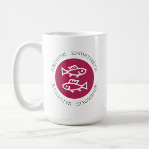 Pink Pisces Logo Zodiac Star Sign Astrology Trait Coffee Mug