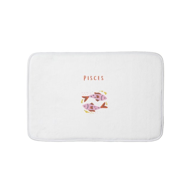 Pink Pisces, zodiac, star sign print Bath Mat (Front)