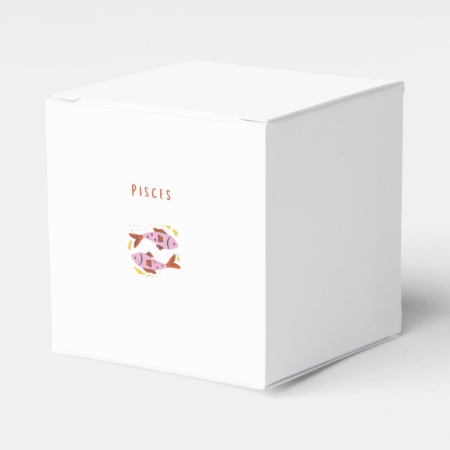 Pink Pisces, zodiac, star sign print Favour Box (Front Side)