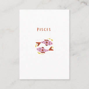 Pink Pisces, zodiac, star sign print Place Card