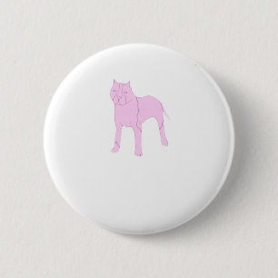 Pink Pit Bull 6 Cm Round Badge