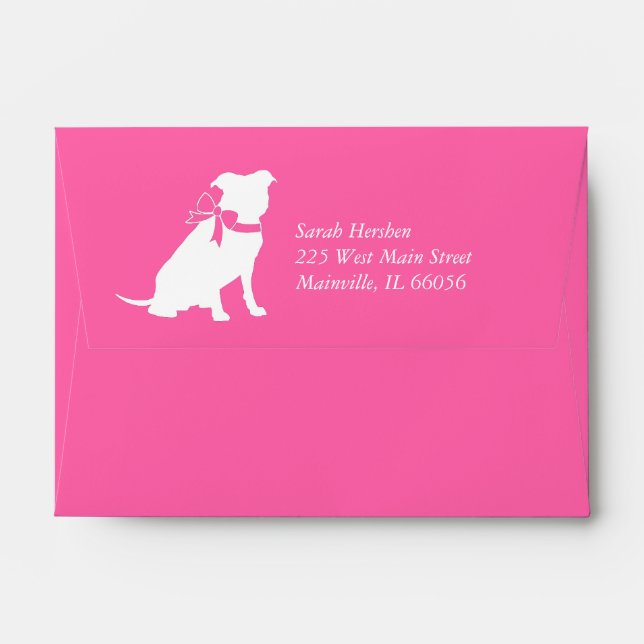 Pink Pit Bull Dog Baby Shower Envelope (Back (Top Flap))