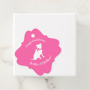 Pink Pit Bull Dog Baby Shower Favour Tags