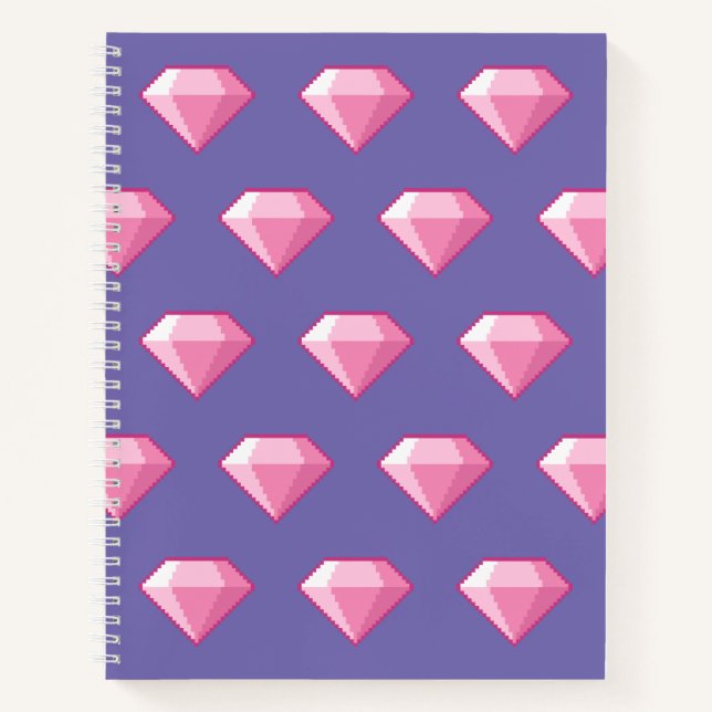 Pink Pixel Diamond Notebook (Front)