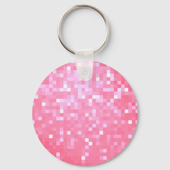Pink Pixel Sparkle Key Ring (Front)