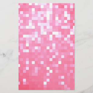 Pink Pixel Sparkle Stationery