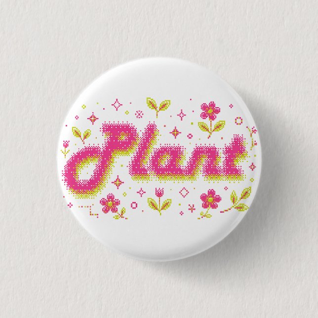 pink Pixel type  3 Cm Round Badge (Front)