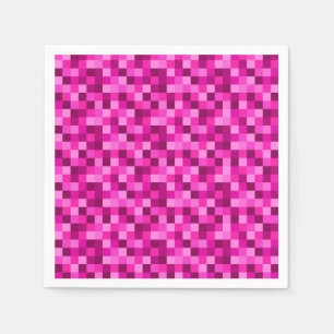 Pink Pixels Printed Birthday Paper Napkins Pixel