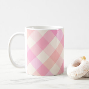 Pink Plaid Abstract Watercolor Pretty Simple Coffee Mug