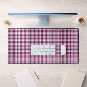 Pink Plaid Art Desk Mat
