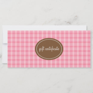 Pink Plaid Boutique Style Gift Certificates
