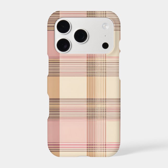 Pink Plaid Check iPhone Case | Preppy Coquette (Back)