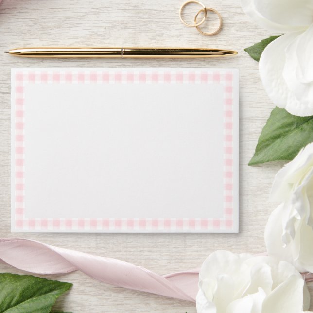 Pink Plaid Gingham Pastel Baby Shower Envelope (Wedding)