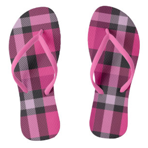 Pink Plaid Jandals