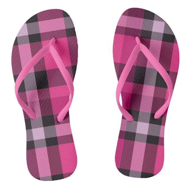 Pink Plaid Jandals (Footbed)