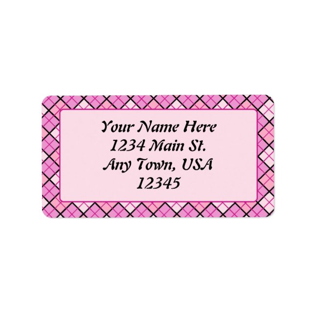 Pink Plaid Label (Front)
