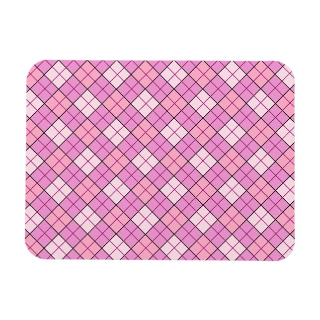 Pink Plaid Magnet (Horizontal)