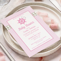 Pink Plaid Nautical Baby Girl Shower