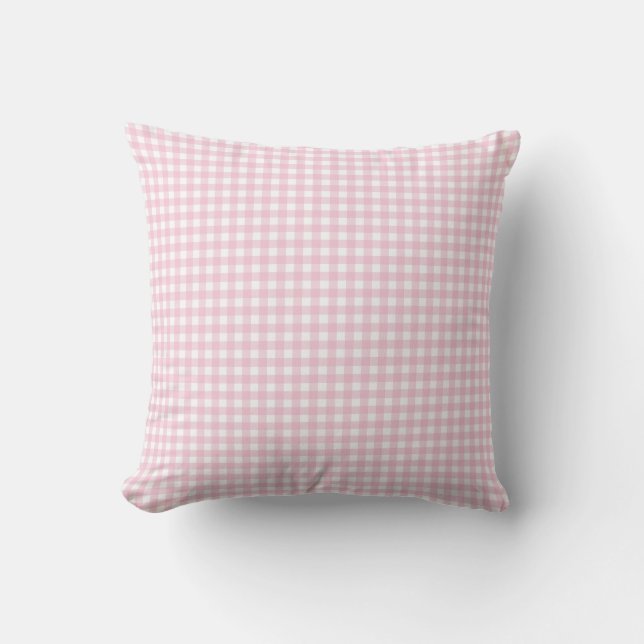 Pink Plaid Pattern Cushion (Front)