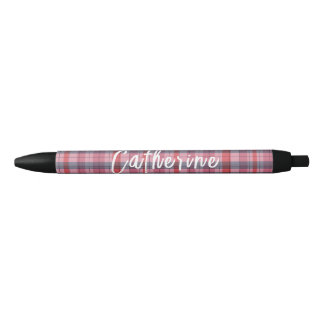 Pink Plaid Personalised Pen | One Owl Artist