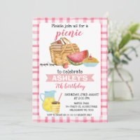 Pink Plaid Picnic Birthday Party