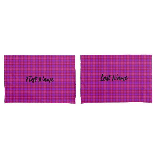 Pink Plaid Pillowcases HAMbyWG (Front-Set)