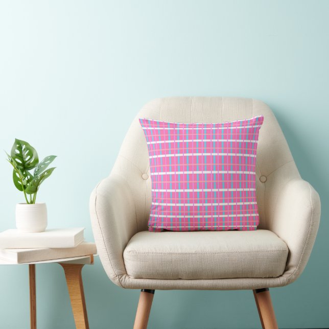 Pink Plaid Pop Cushion (Chair)