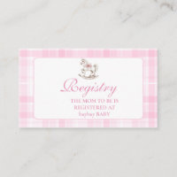 Pink Plaid Rocking Horse Baby Shower Registry