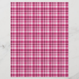Pink Plaid Scrapbook Paper