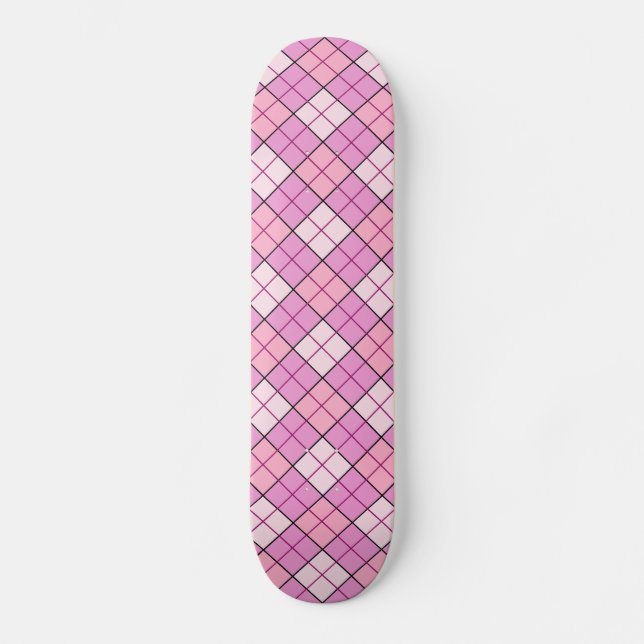 Pink Plaid Skateboard (Front)