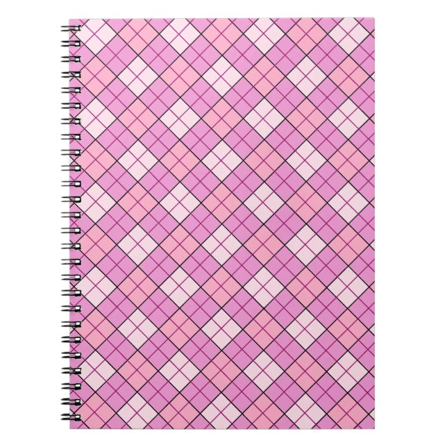 Pink Plaid Spiral Notebook (Front)