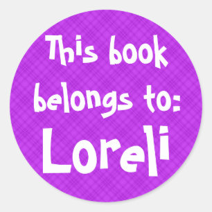 Pink Plaid "This Book Belongs To" Label