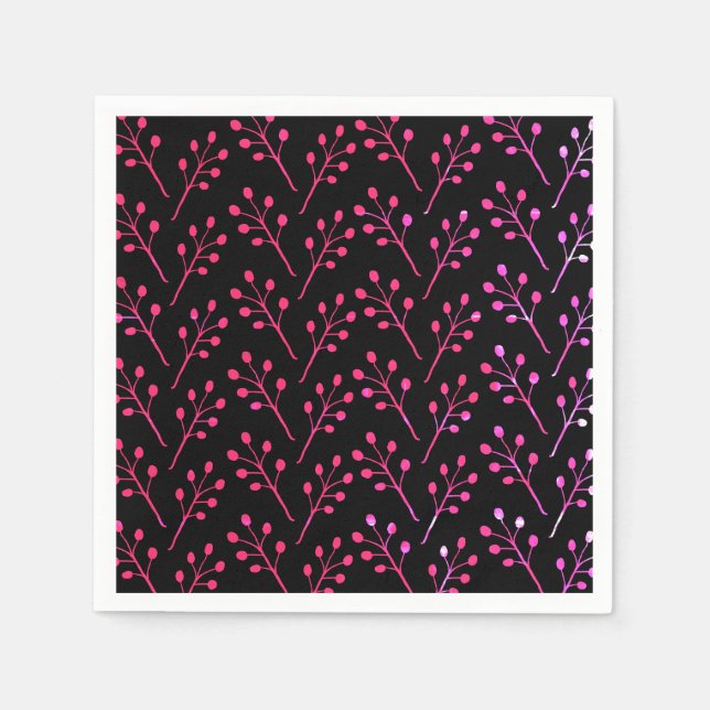 Pink Plants  Napkin (Front)
