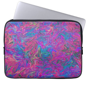 Pink Plastic Grid Abstract Neoprene Laptop Sleeve