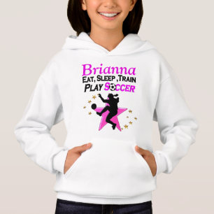 PINK PLAY SOCCER PERSONALIZED HOODIE