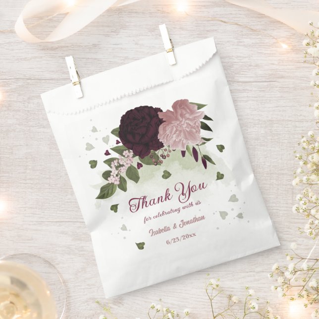 pink plum burgundy flowers greenery wedding  favour bags (Clipped)