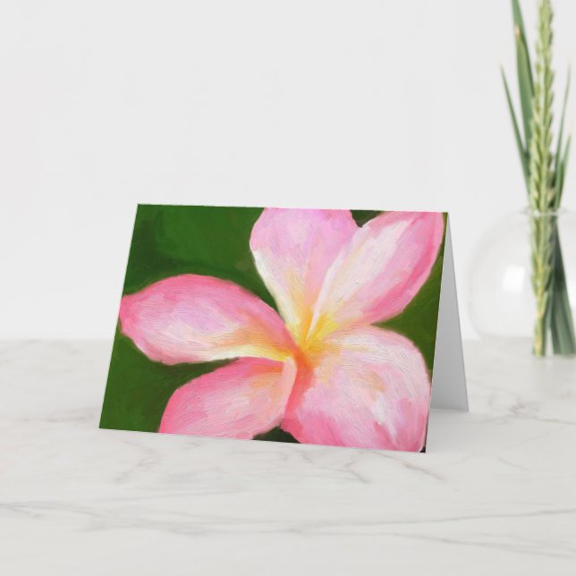 pink plumeria card (Front)