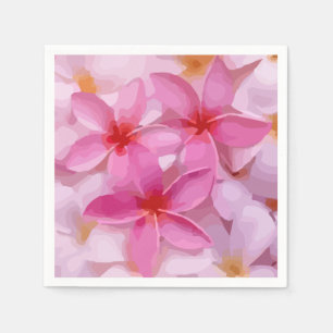 Pink Plumeria Flower Pattern Napkin