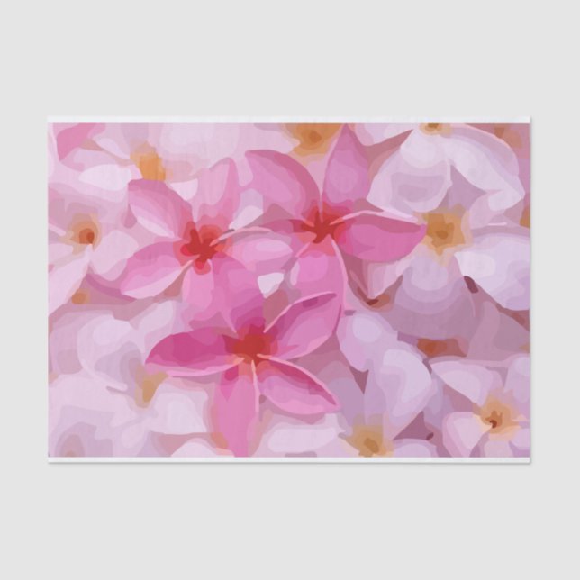 Pink Plumeria Flower Pattern Tissue Paper (Front)