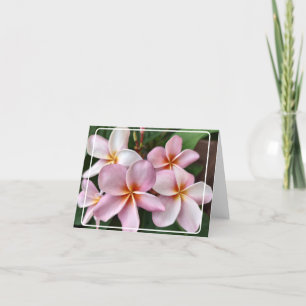 Pink Plumeria Folded Thank You Card