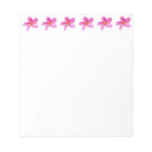 Pink Plumeria Hawaiian Flower Tropical Floral Notepad