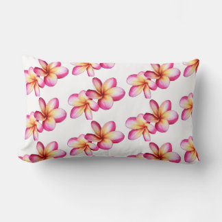 Pink Plumeria Throw Pillow